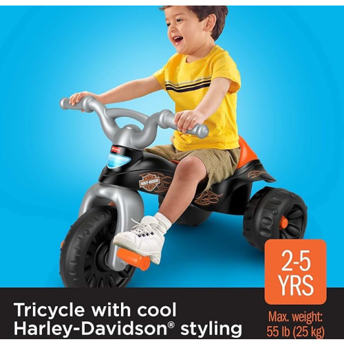 Harley-Davidson Tough Trike Toddler Ride-On With Storage and Engine Sounds